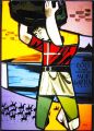 SWISS COMMEMORATIVE STAINED GLASS PANEL.
