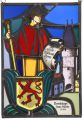 SWISS STAINED AND ETCHED GLASS PANEL, TOWN OF WILLISAU
